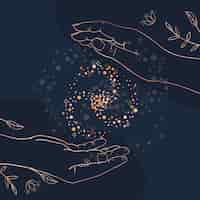 Бесплатное векторное изображение Иллюстрация руки исцеления энергии