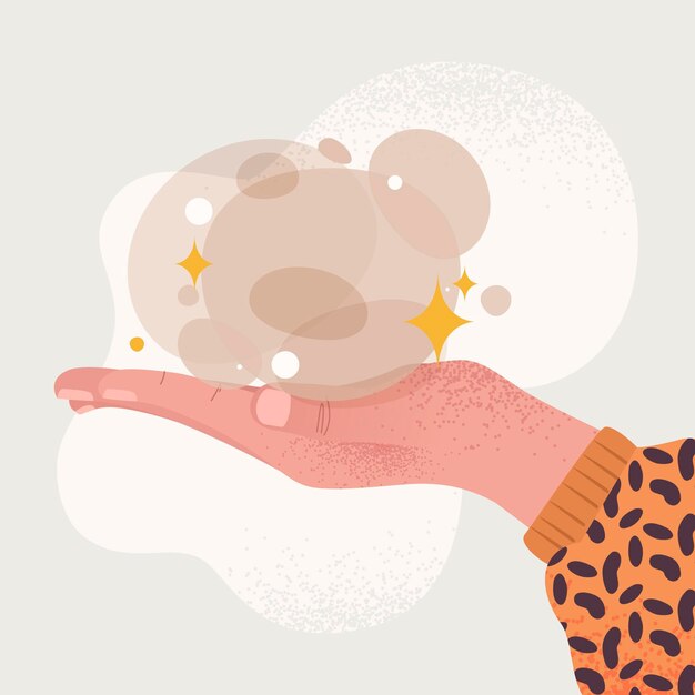 Free Vector energy healing hands illustration