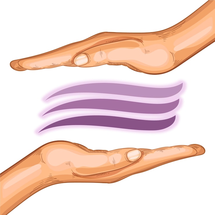 Free Vector energy healing hands illustration