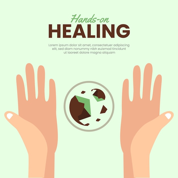 Free vector energy healing hands template style