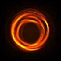 Vettore gratuito energia cerchio arancione su sfondo nero
