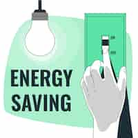 Free vector energy saving concept illustration
