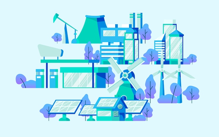 Free Vector energy saving concept vector in blue
