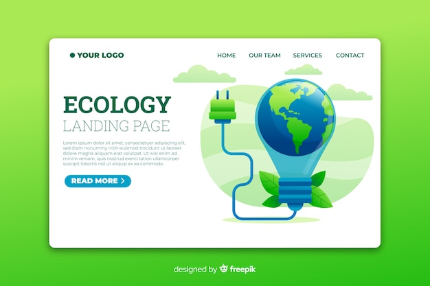 Energy saving landing page