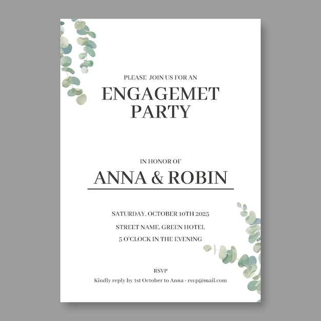 Engagement invitation template design