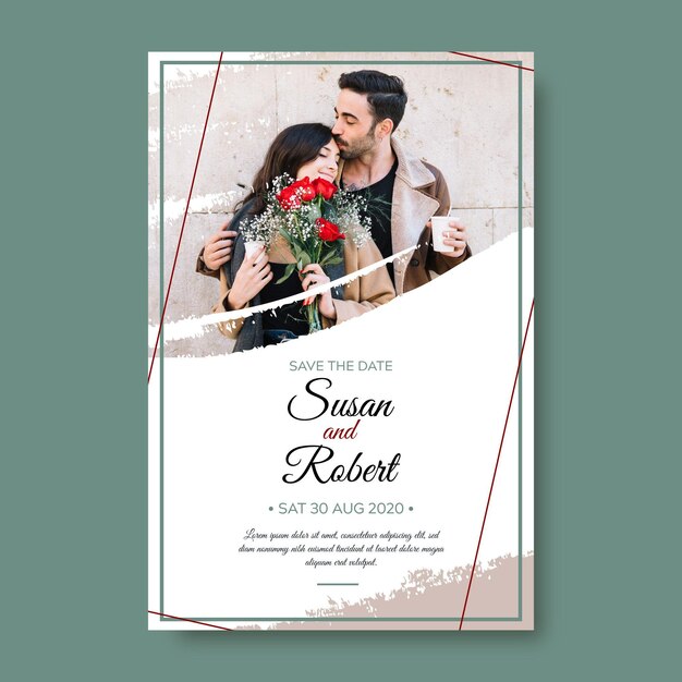 Engagement invitation template with photo