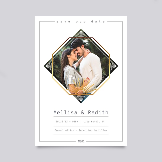 Engagement invitation template with photo