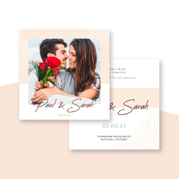 Engagement invitation template with photo