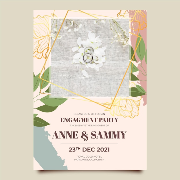 Engagement invitation template with photo