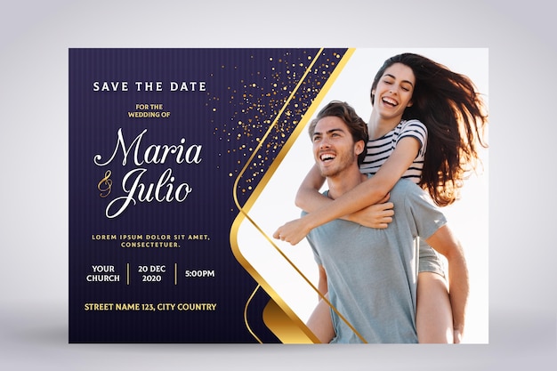 Engagement invitation template with photo