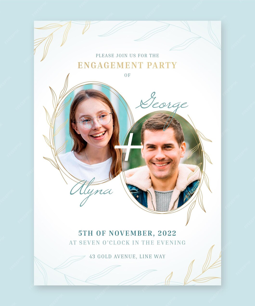 Free Vector | Engagement invitation template