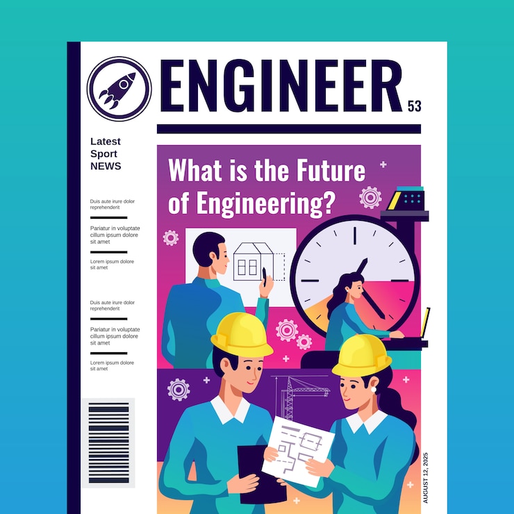 मुफ़्त वेक्टर engineer magazine cover