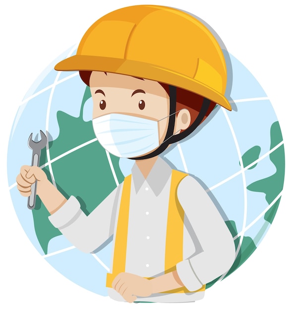 Free vector engineer man wearing hard hat