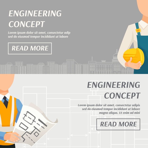 Engineering concept horizontal banners