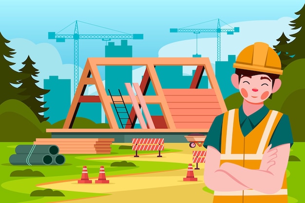 Free vector engineering and construction illustration