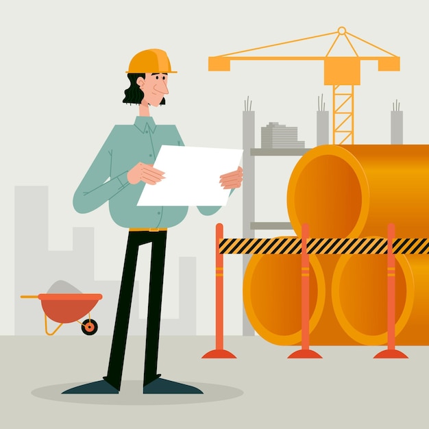 Free vector engineering and construction illustration