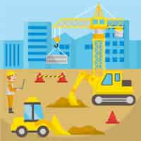 Free vector engineering and construction illustration