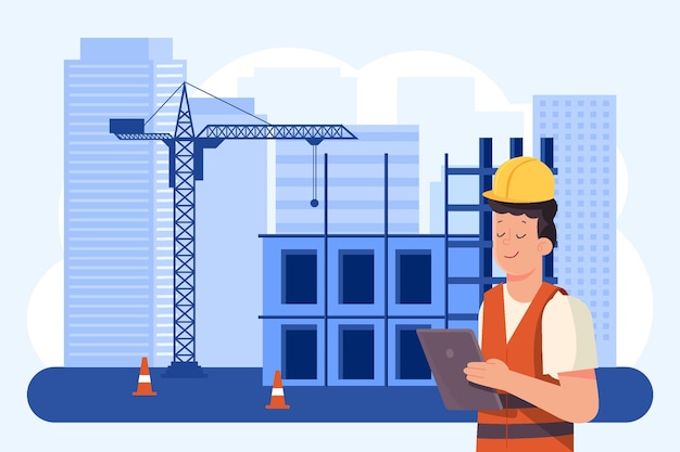 Free vector engineering and construction illustration