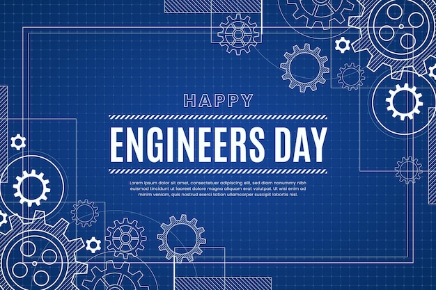 Engineers day background with gear wheels