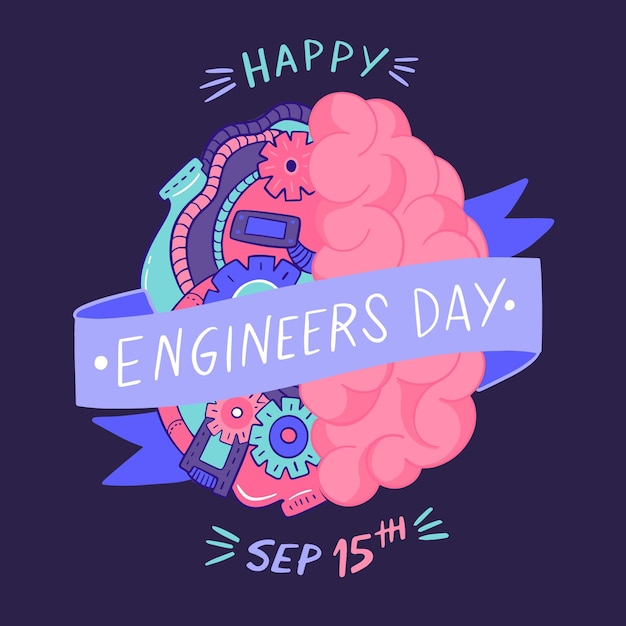 Free vector engineers day concept