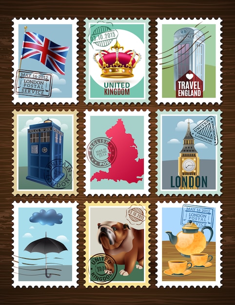 Free vector england posters set