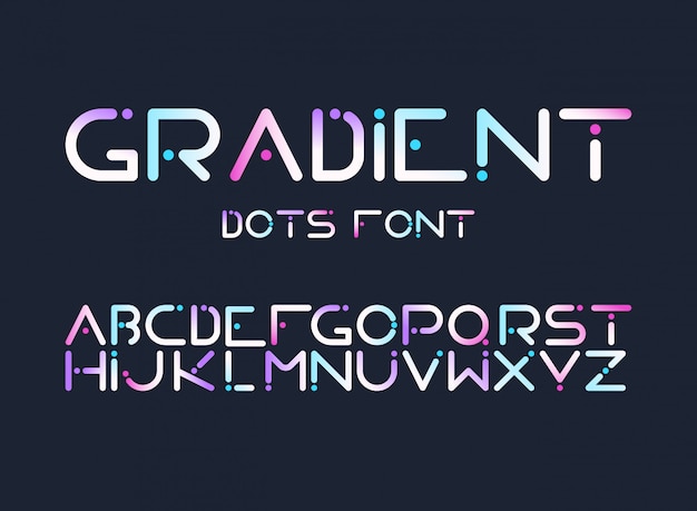 Free vector english alphabet gradient letters flat vector set