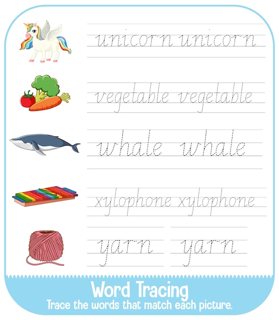 Free vector english alphabet tracing worksheets