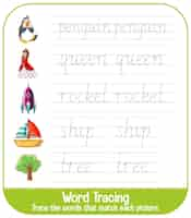 Free vector english alphabet tracing worksheets