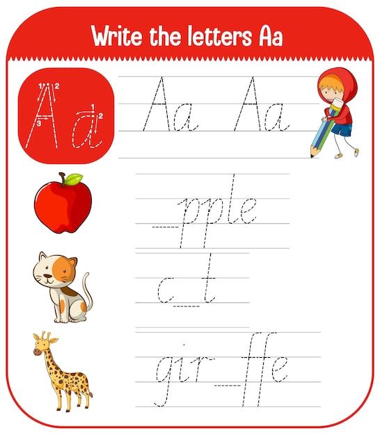 Free vector english alphabet tracing worksheets