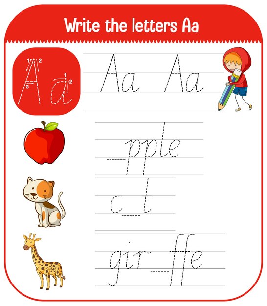 English alphabet tracing worksheets