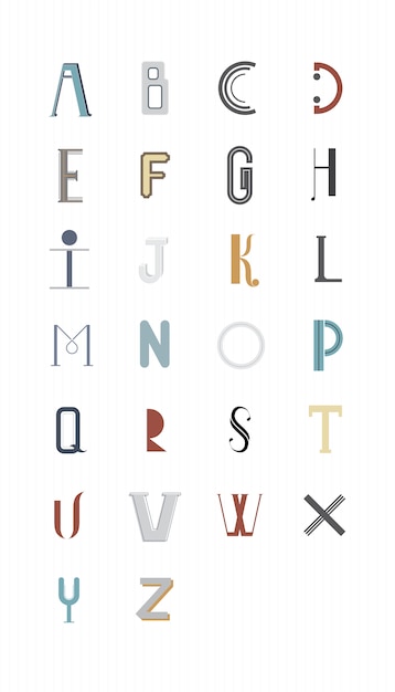 The English alphabet typography illustration