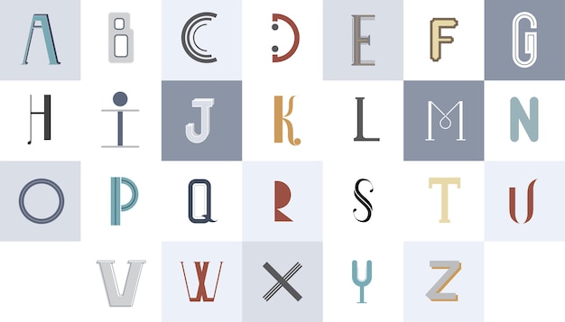 The english alphabet typography illustration