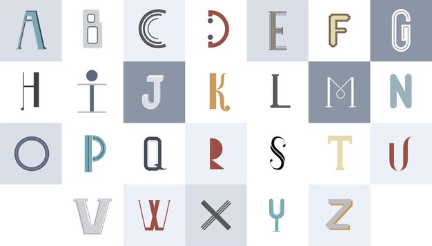 The English alphabet typography illustration