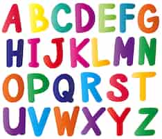 Free vector english alphabets in many colors