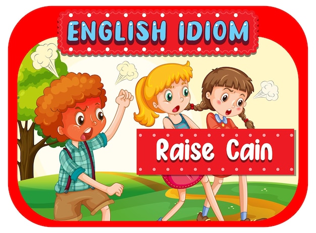 Бесплатное векторное изображение Английская идиома с описанием изображения для повышения каина