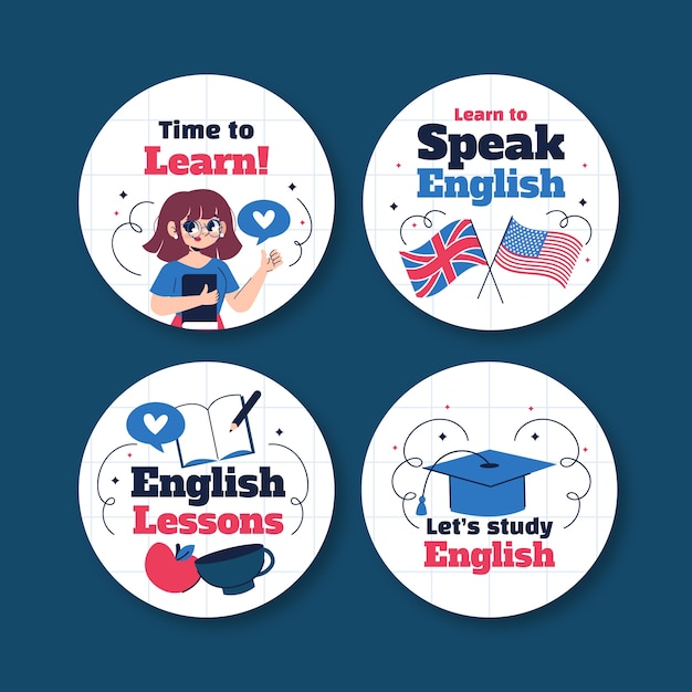 English lessons  labels  template