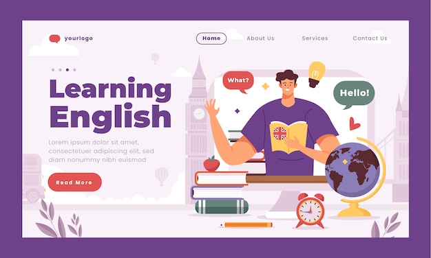 English school landing page design