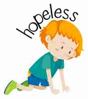 Free vector english vocabulary word hopeless