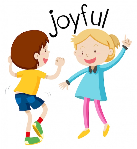 English vocabulary word joyful