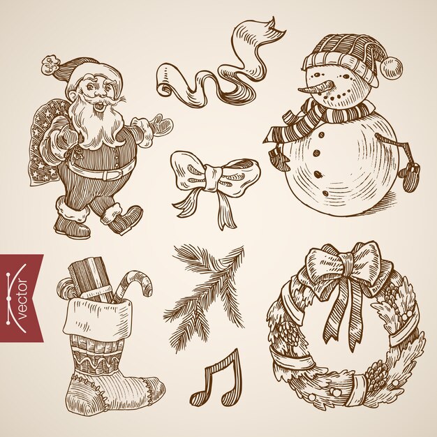 Engraved Christmas illustration