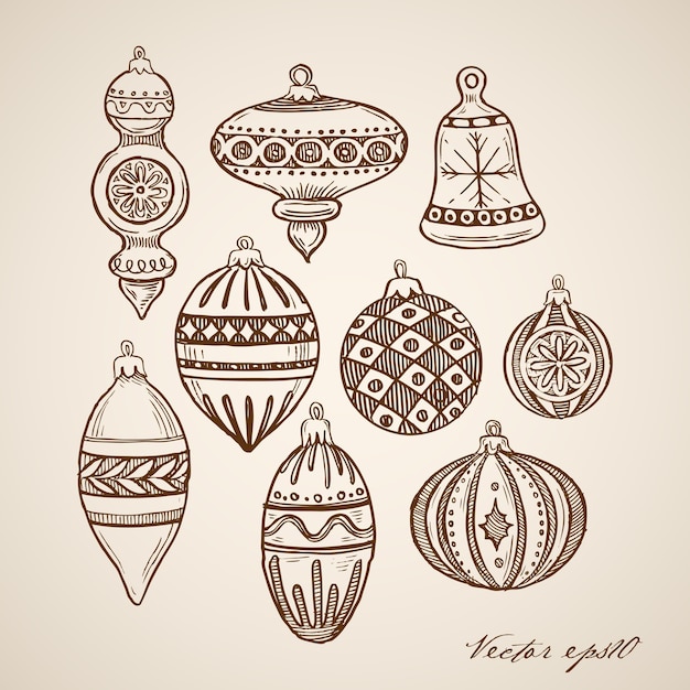 Free vector engraved christmas illustration