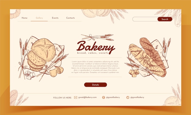 Engraving bakery landing page template