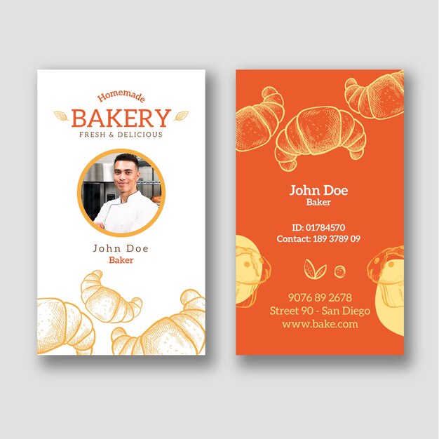 Engraving bakery shop id card template
