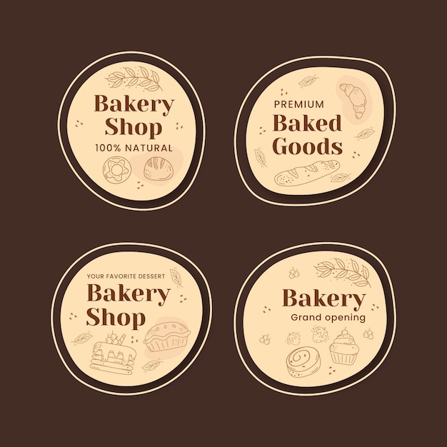 Engraving bakery shop labels template