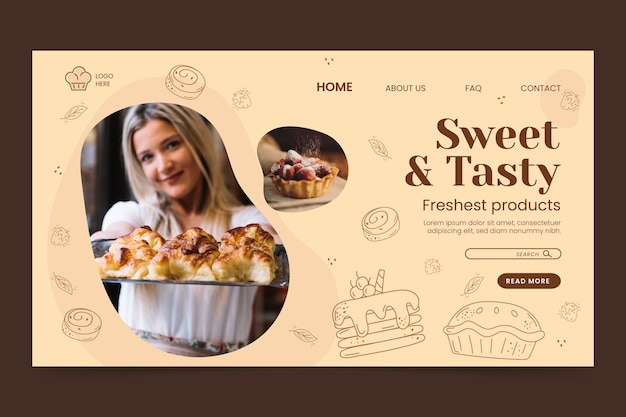 Engraving bakery shop landing page