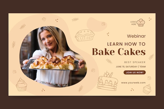 Engraving bakery shop webinar template