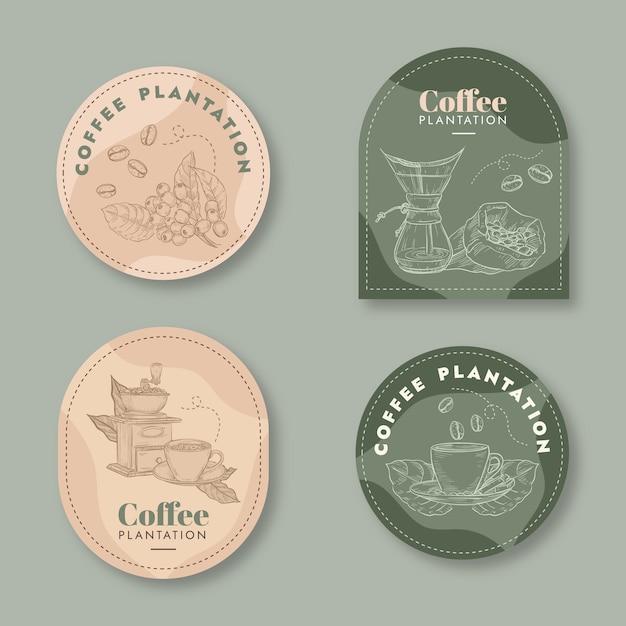 Engraving coffee plantation labels template