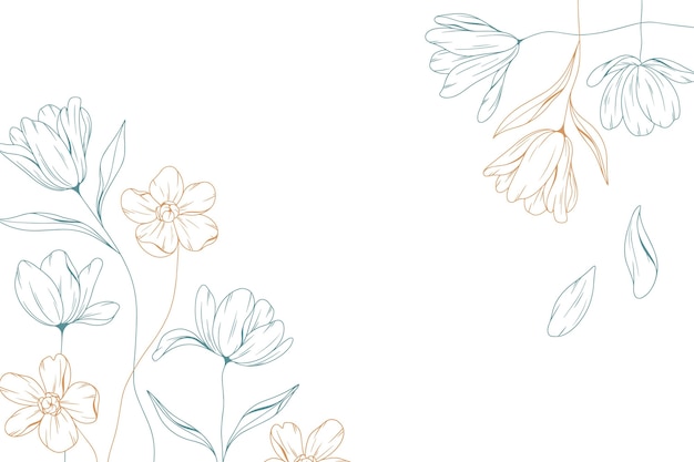 Engraving floral background