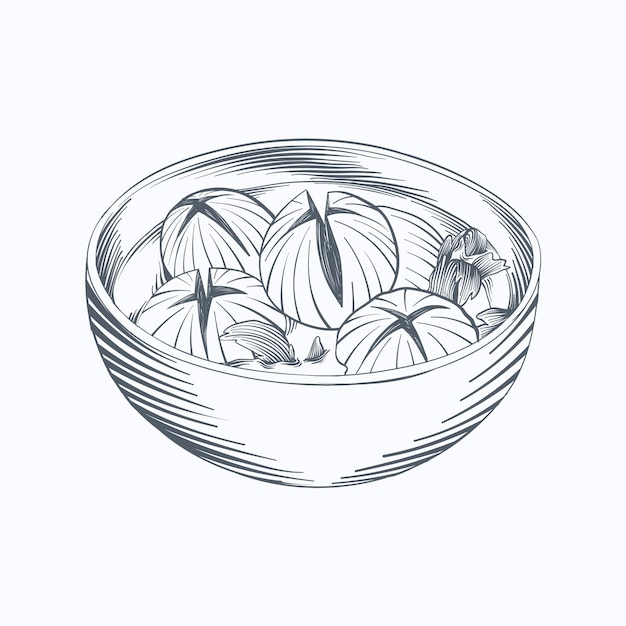 Бесплатное векторное изображение Гравюра рисованной баксо