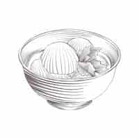 Free vector engraving hand drawn bakso